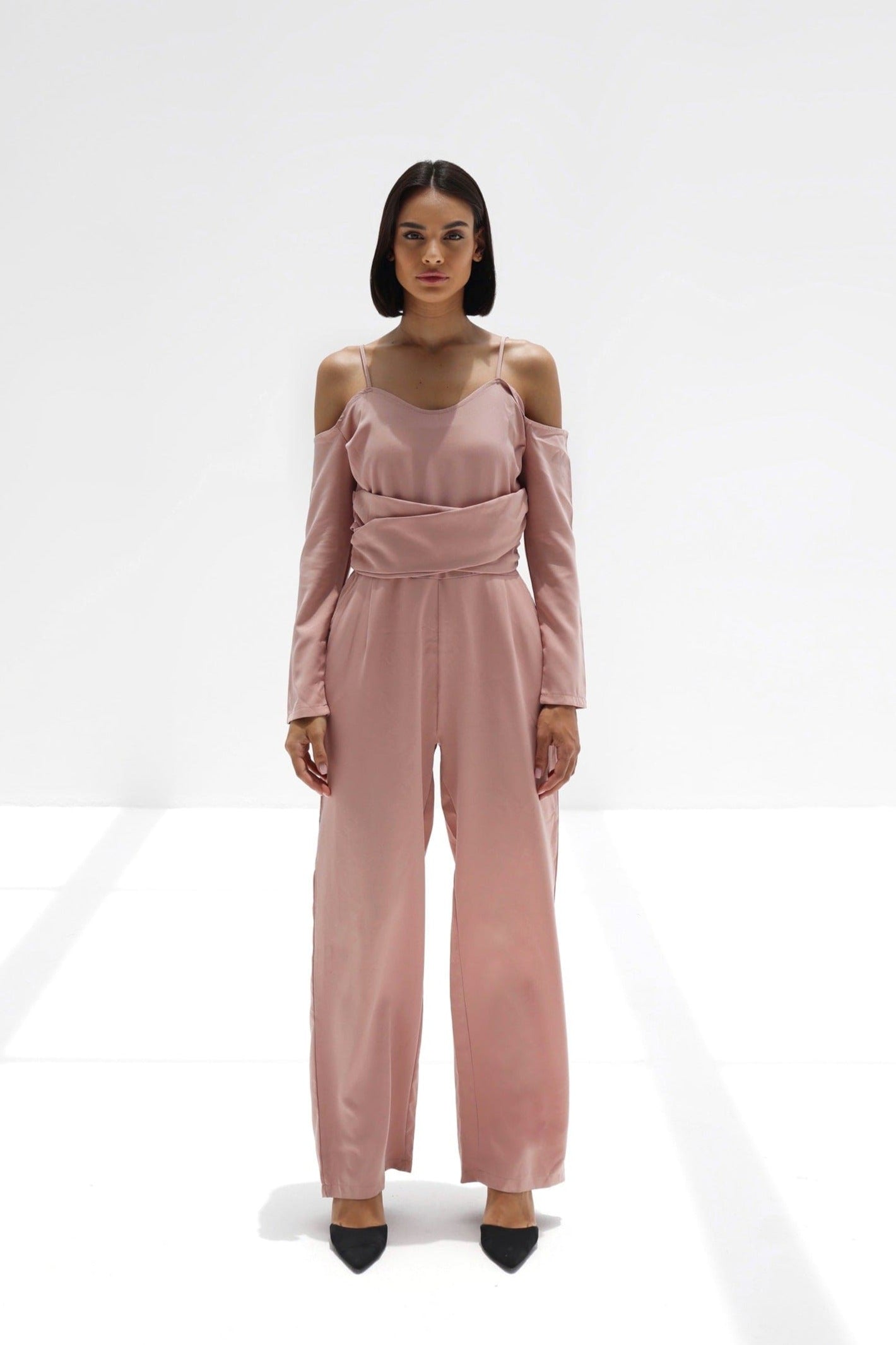 Off the Shoulder Long Sleeve Valentina Jumpsuit