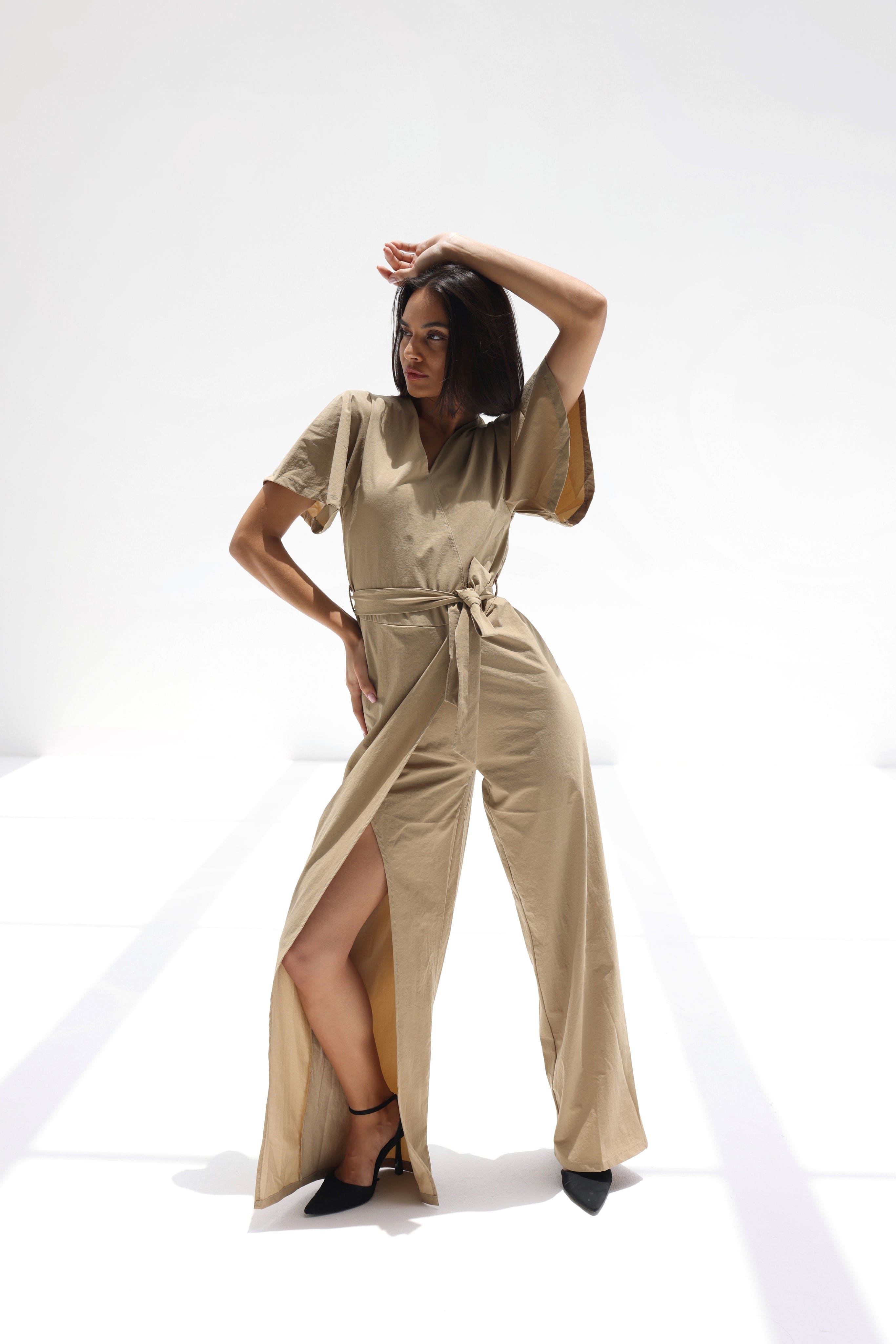 Wrap Sena Jumpsuit with Leg Split