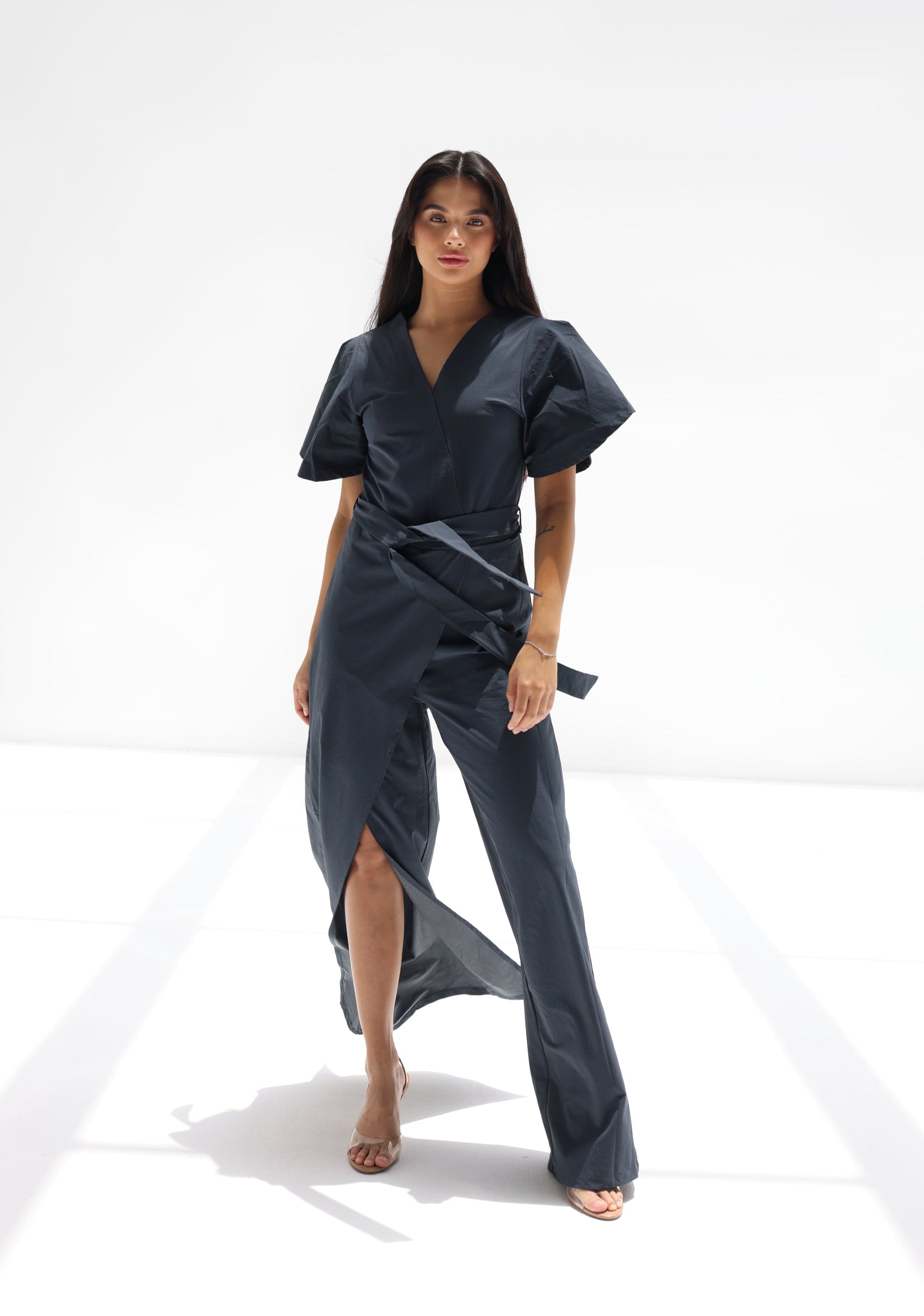 Wrap Sena Jumpsuit with Leg Split