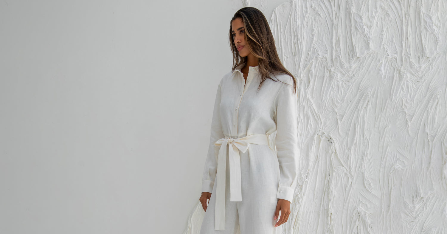 white jumpsuit, white linen jumpsuit, transseasonal fashion