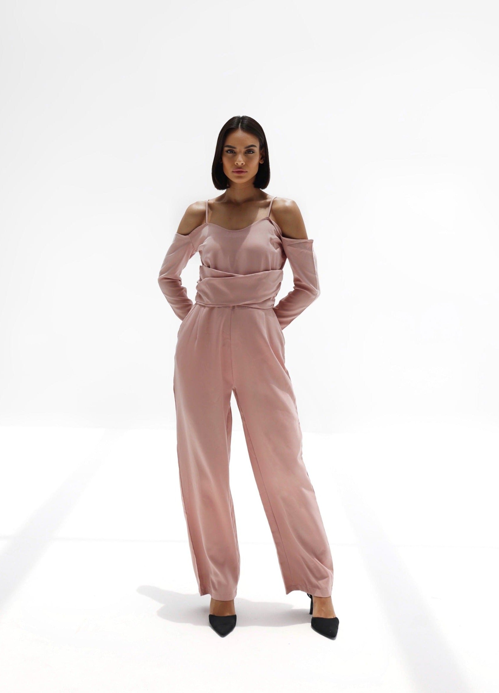 Off the Shoulder Long Sleeve Valentina Jumpsuit