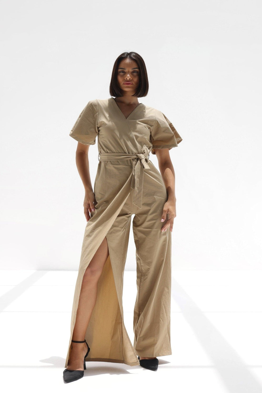 Wrap Sena Jumpsuit with Leg Split