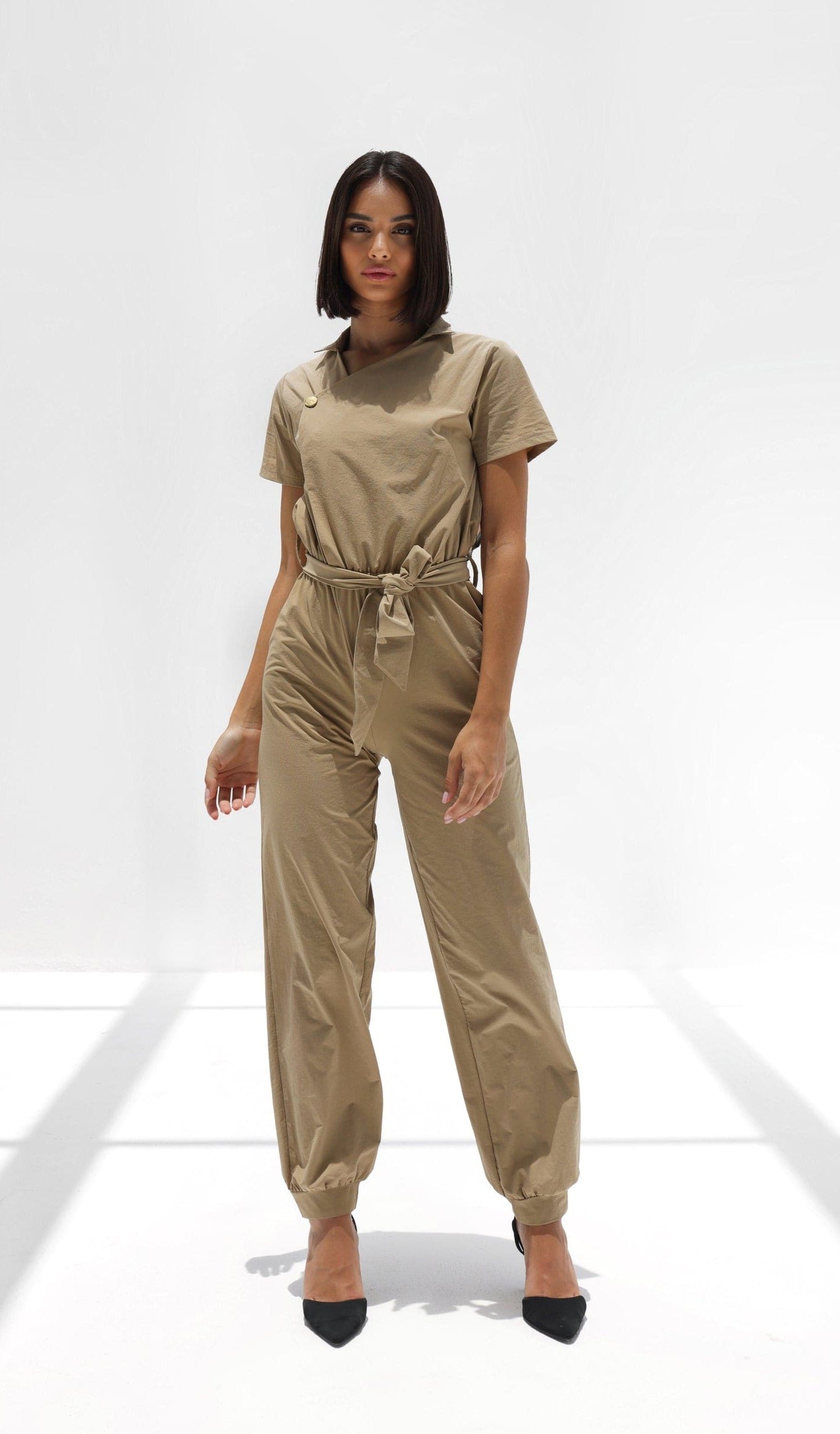 Amelia Boilersuit with Silk Scarf Detail